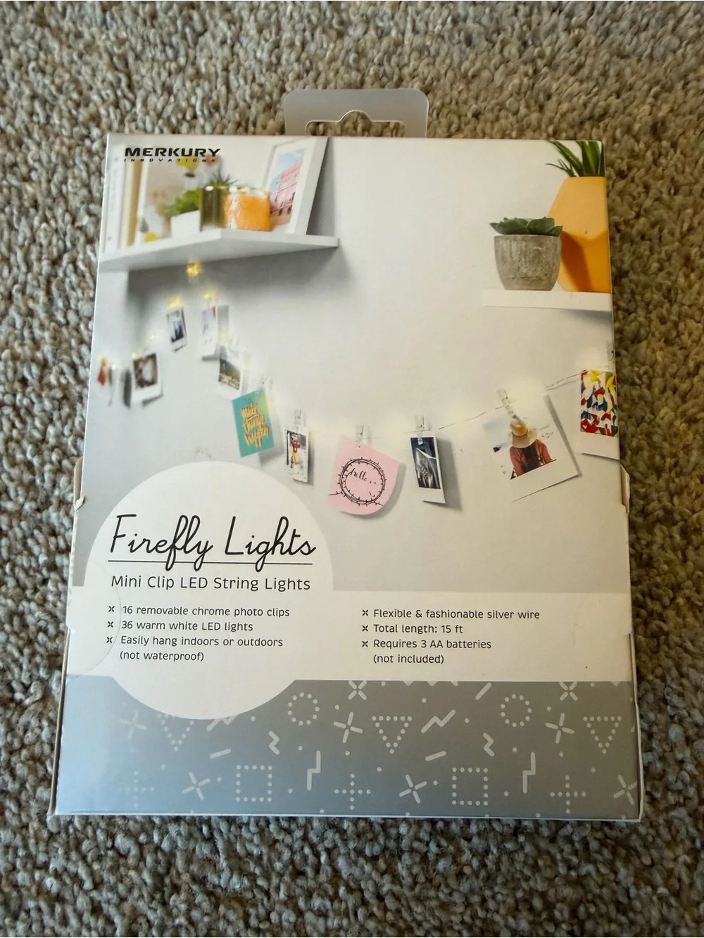 Merkury Innovations Firefly Lights Mini Clip LED String Lights - Silver Chrome